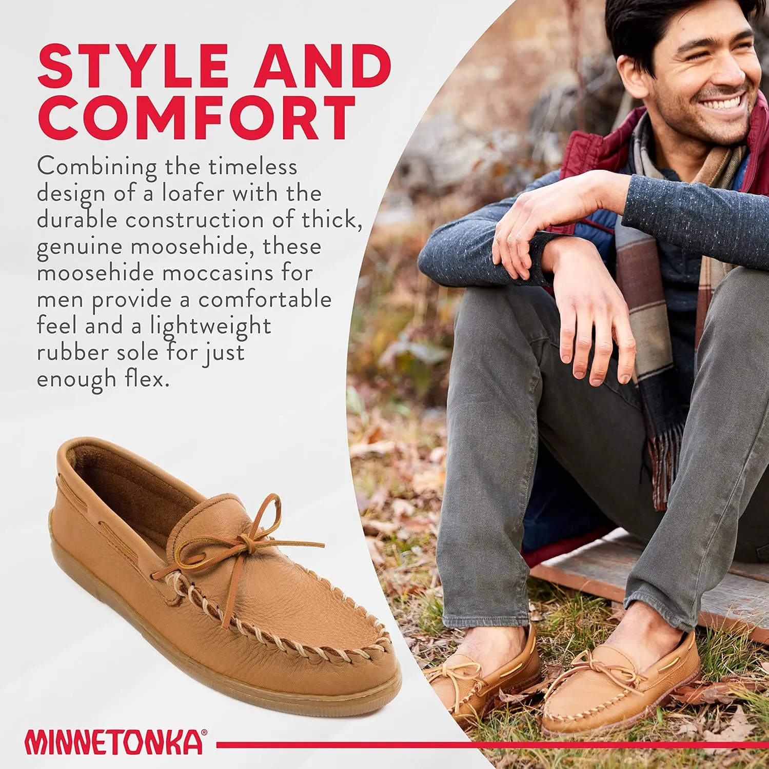 Minnetonka Men's Moosehide Classic Moccasin