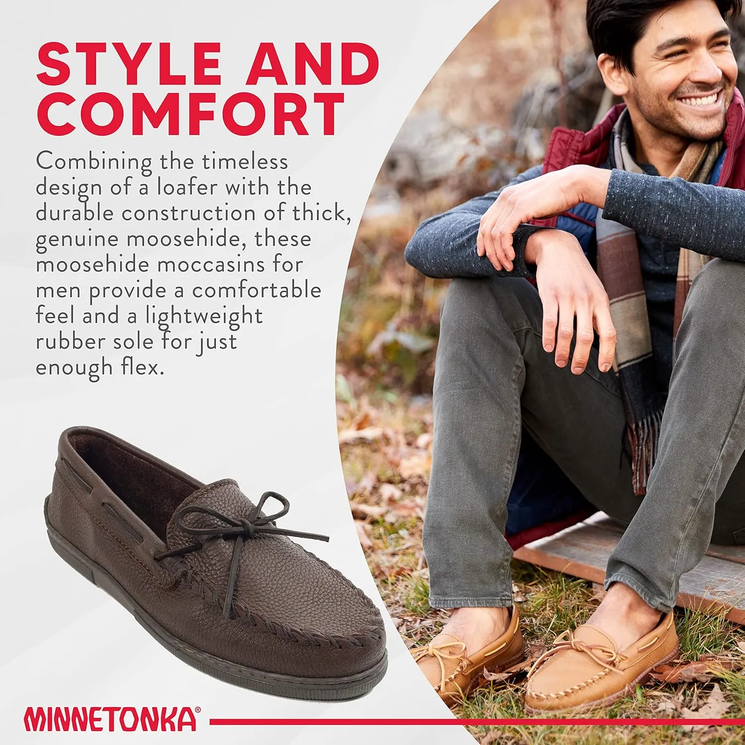 Minnetonka Men's Moosehide Classic Moccasin