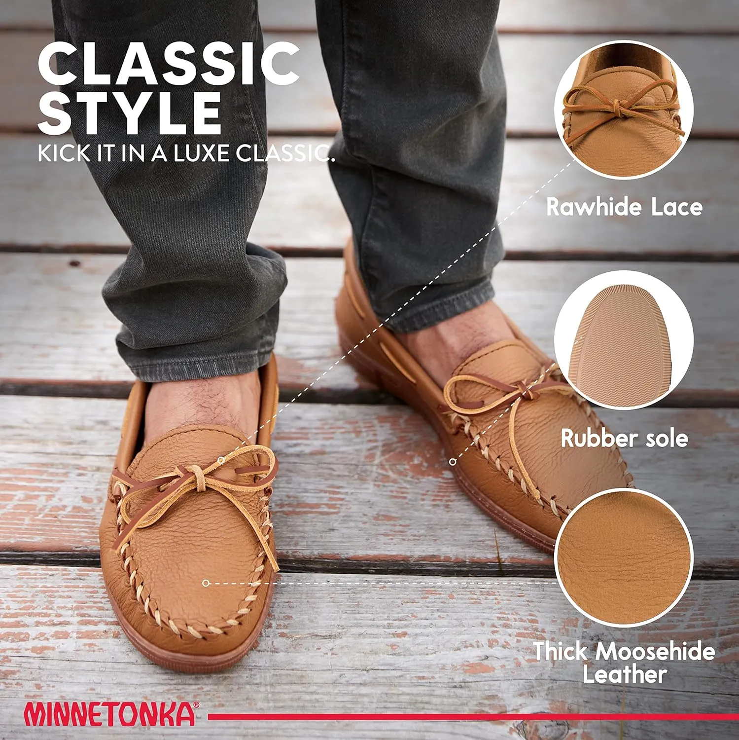 Minnetonka Men's Moosehide Classic Moccasin