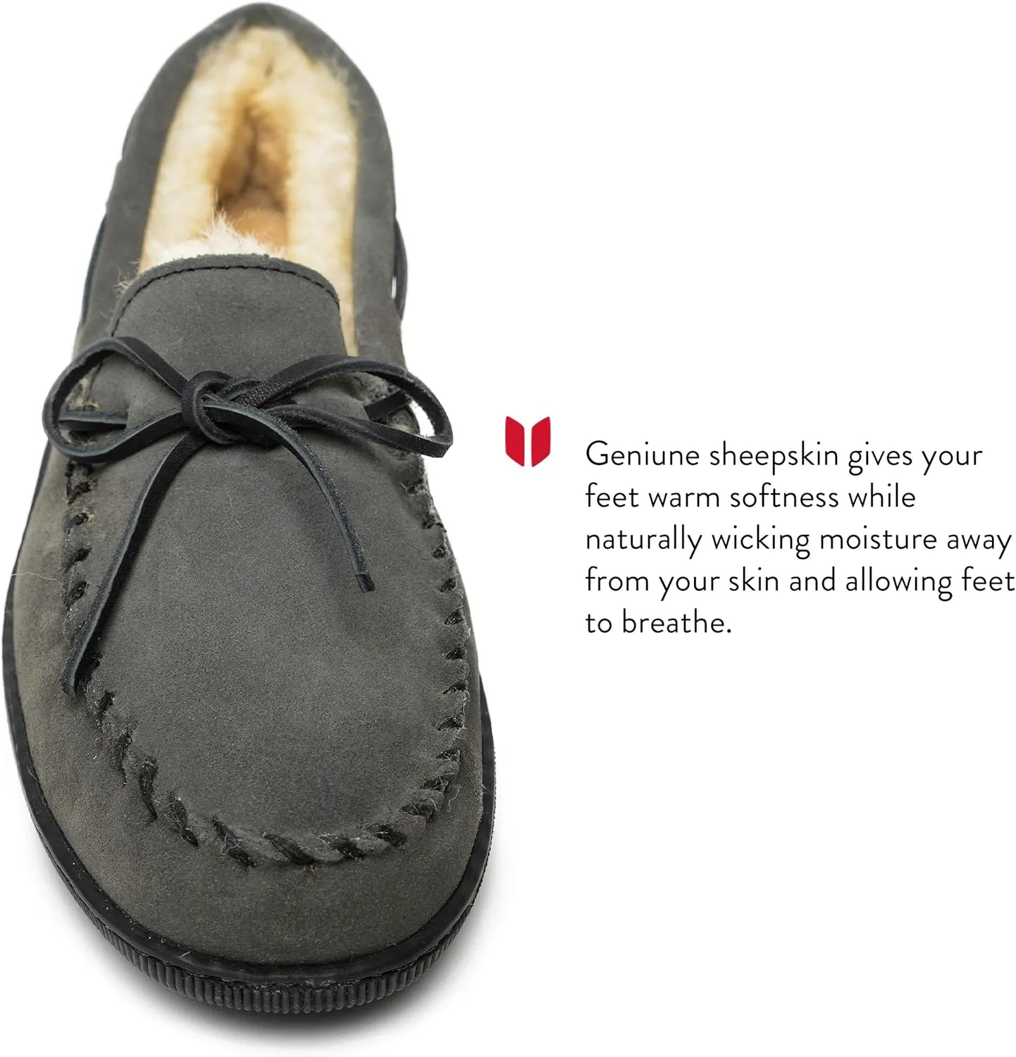 Minnetonka Men's Sheepskin Hardsole Moccasin Slippers