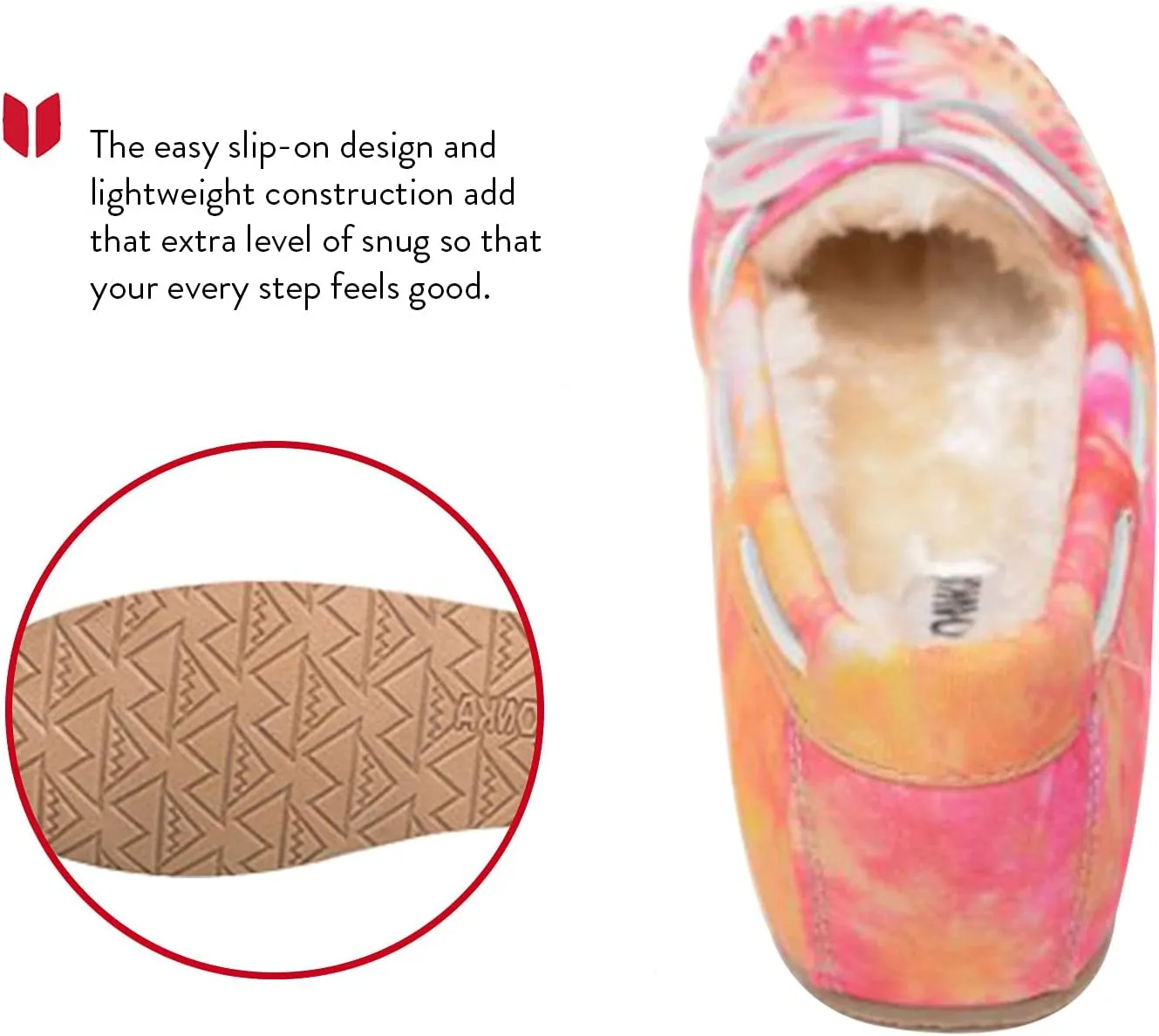 Minnetonka Tie-Dye Carrie Moccasins Slippers for Women
