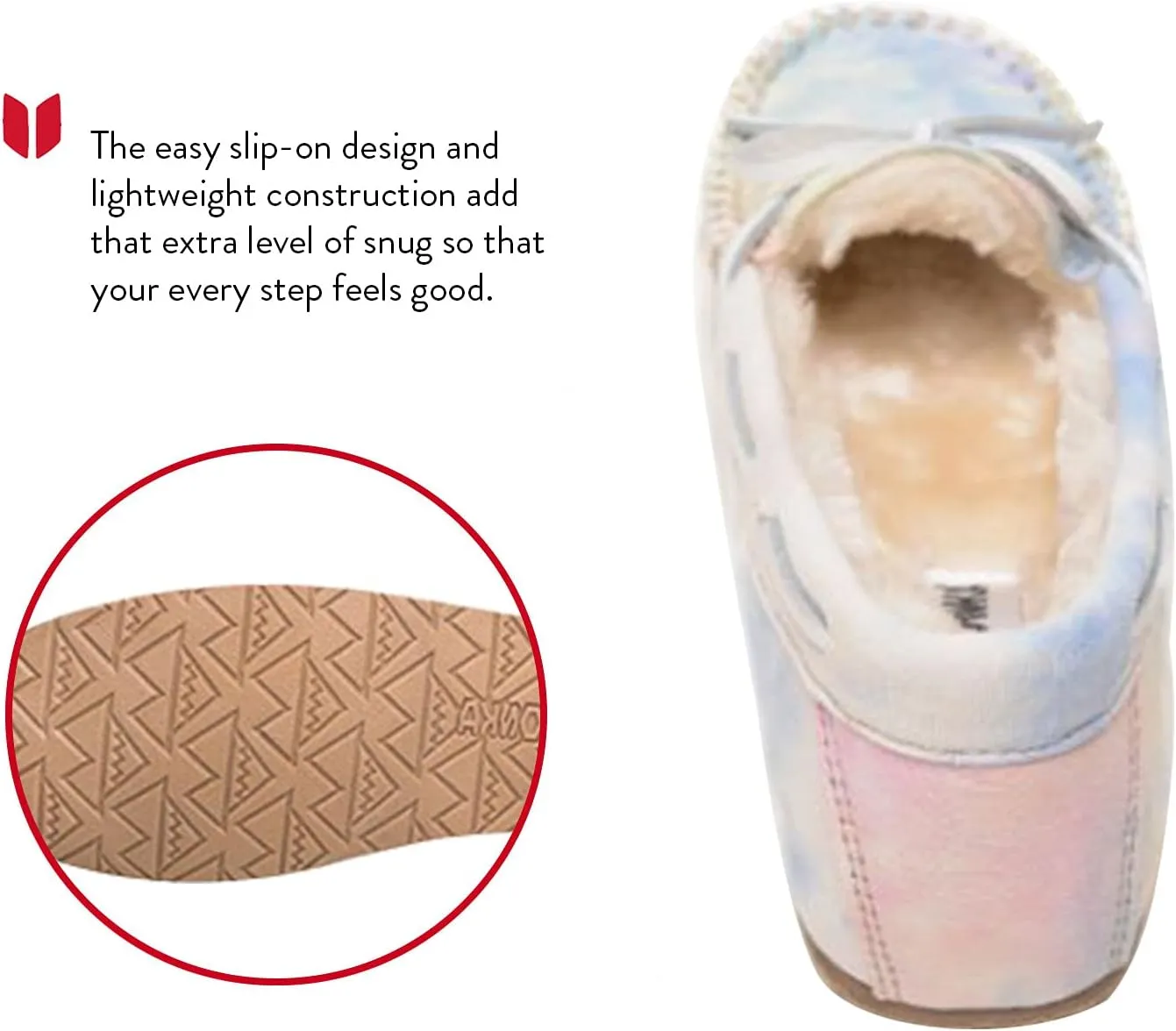 Minnetonka Tie-Dye Carrie Moccasins Slippers for Women