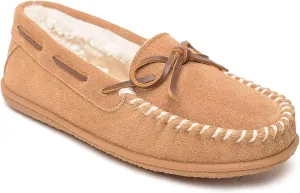 Minnetonka Women’s Camp Tie Moc — Cozy, Suede Moccasin Slippers for Women with Plush Pile Lining, Cushioned Footbed, and Durable Sole for Indoor & Outdoor Comfort