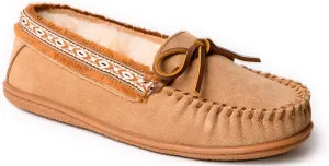 Minnetonka Women’s Camp Tie Moc — Cozy, Suede Moccasin Slippers for Women with Plush Pile Lining, Cushioned Footbed, and Durable Sole for Indoor & Outdoor Comfort