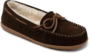 Minnetonka Women’s Camp Tie Moc — Cozy, Suede Moccasin Slippers for Women with Plush Pile Lining, Cushioned Footbed, and Durable Sole for Indoor & Outdoor Comfort