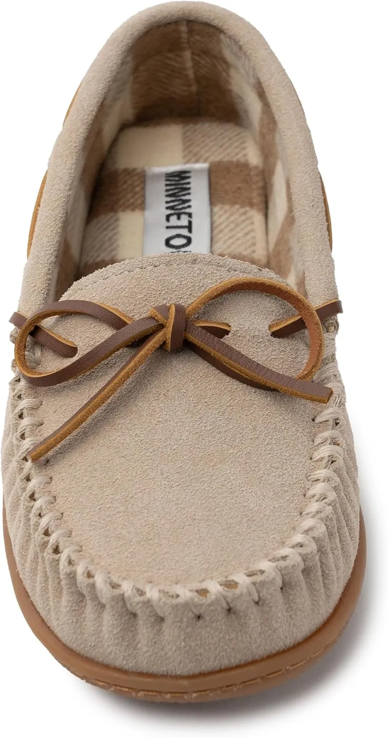 Minnetonka Women’s Camp Tie Moc — Cozy, Suede Moccasin Slippers for Women with Plush Pile Lining, Cushioned Footbed, and Durable Sole for Indoor & Outdoor Comfort