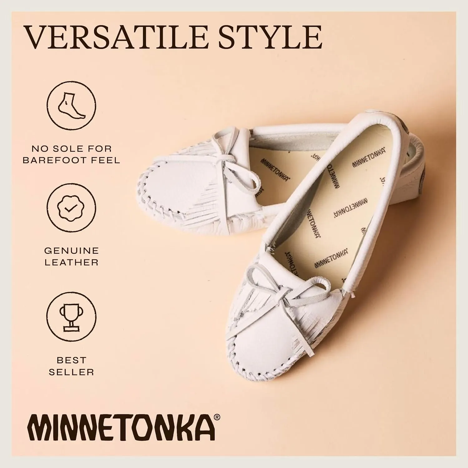 Minnetonka Women's Kilty Soft Leather Sole Moccasin