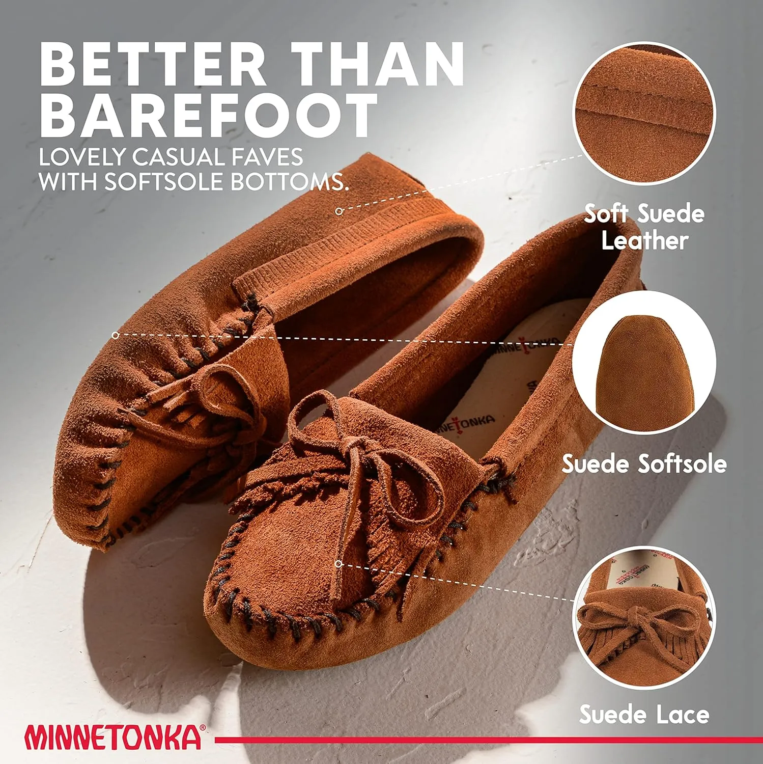 Minnetonka Women's Kilty Soft Leather Sole Moccasin