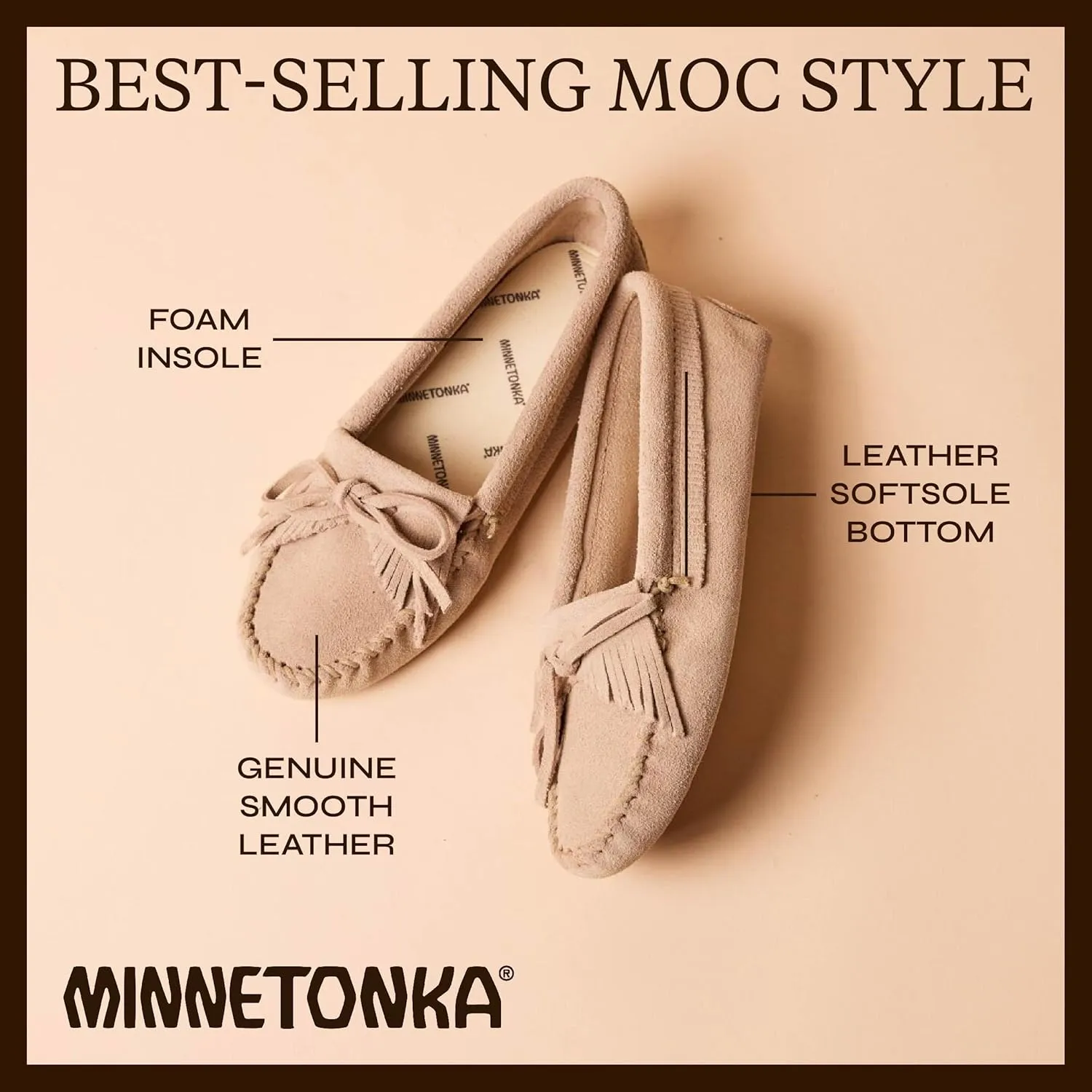 Minnetonka Women's Kilty Soft Leather Sole Moccasin