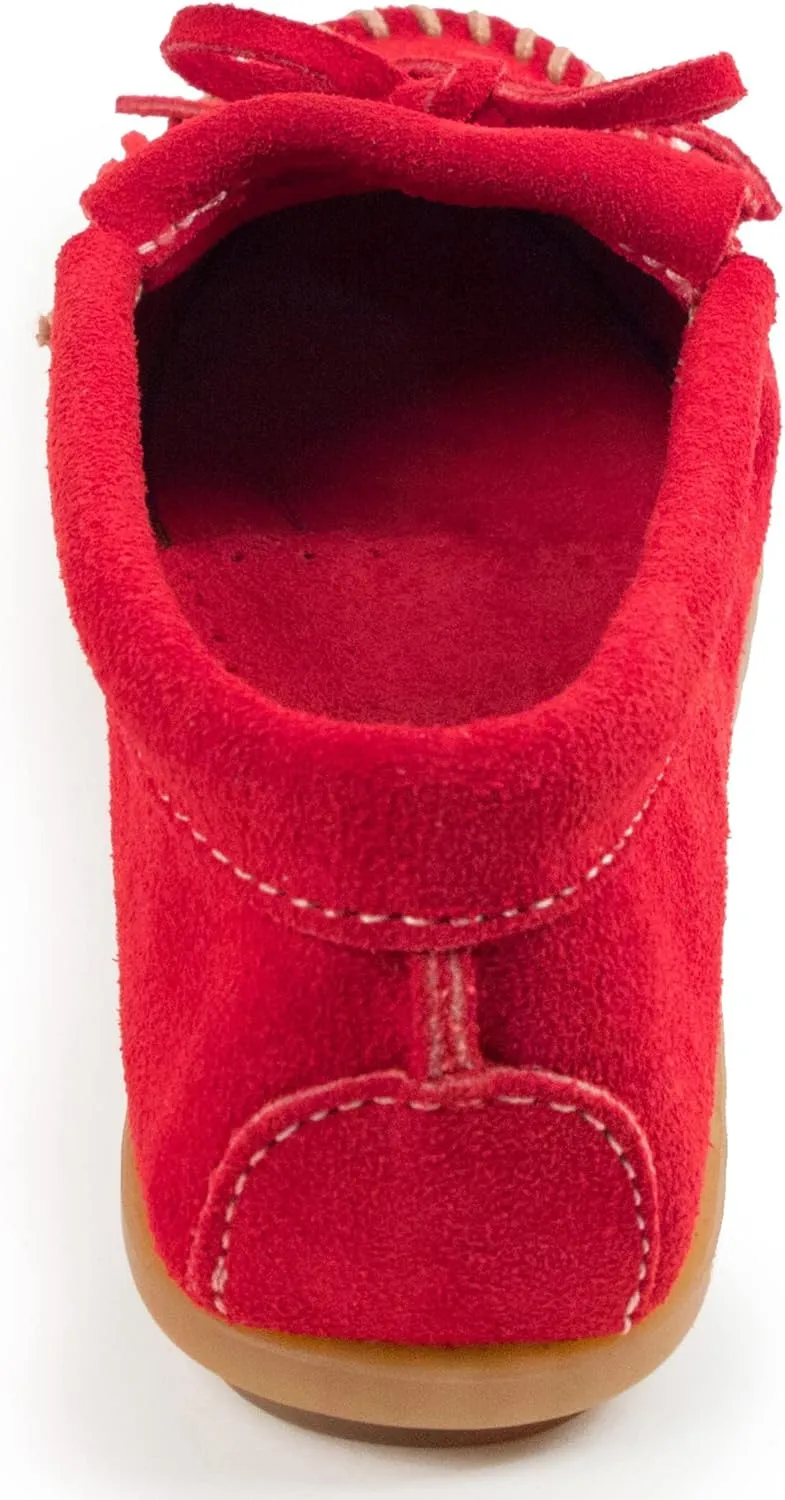 Minnetonka Women's Kilty Suede Hardsole Moccasin