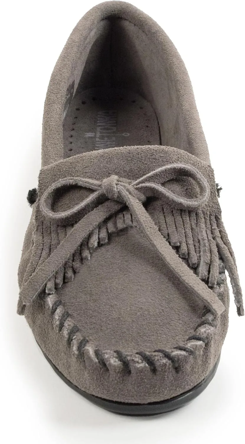 Minnetonka Women's Kilty Suede Hardsole Moccasin