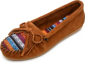 Minnetonka Women's Kilty Suede Hardsole Moccasin