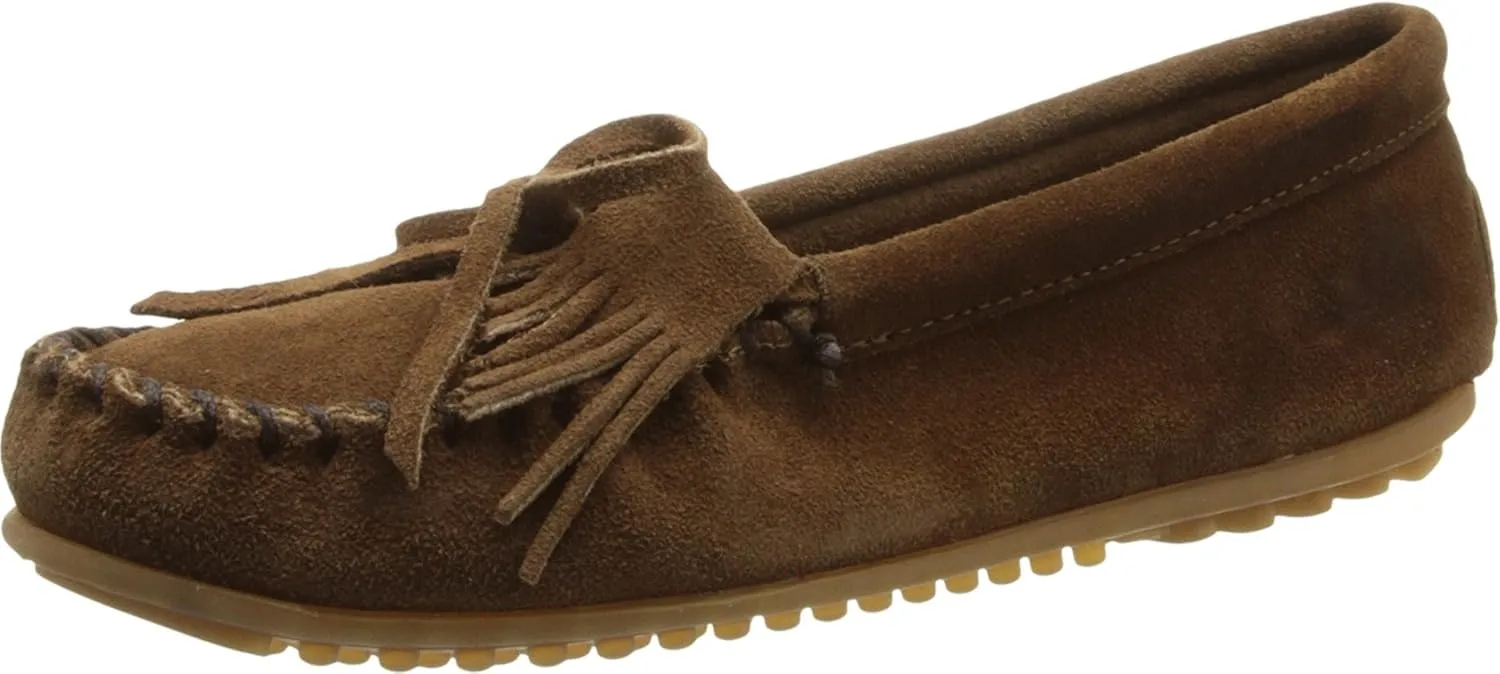 Minnetonka Women's Kilty Suede Hardsole Moccasin