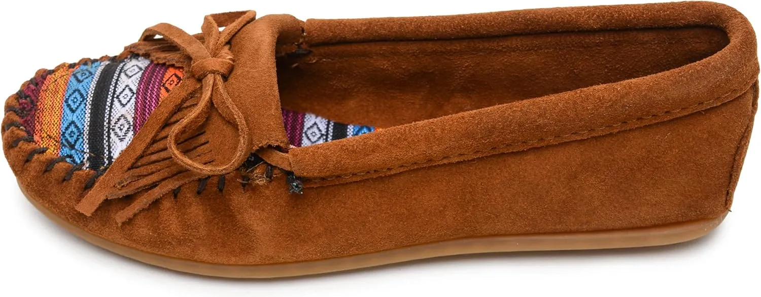 Minnetonka Women's Kilty Suede Hardsole Moccasin
