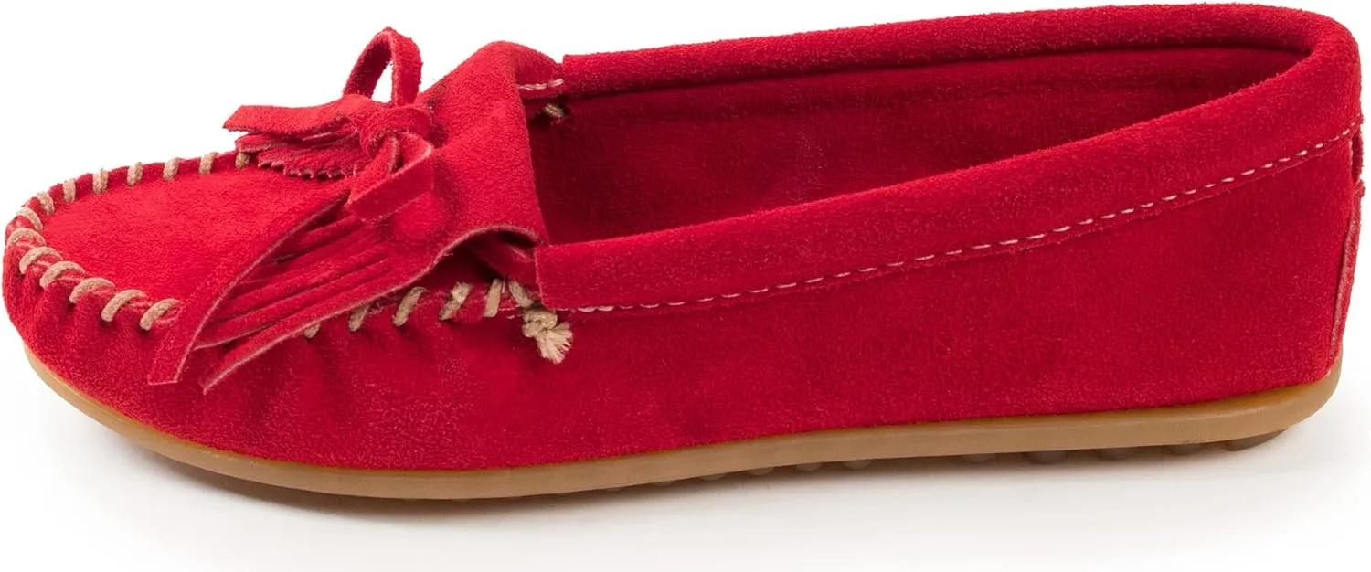 Minnetonka Women's Kilty Suede Hardsole Moccasin
