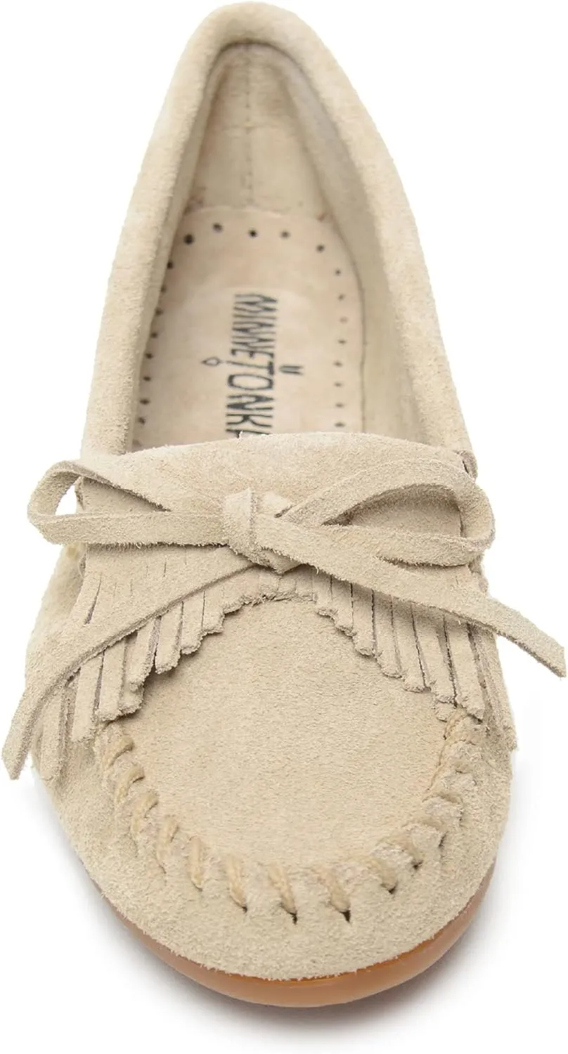 Minnetonka Women's Kilty Suede Hardsole Moccasin