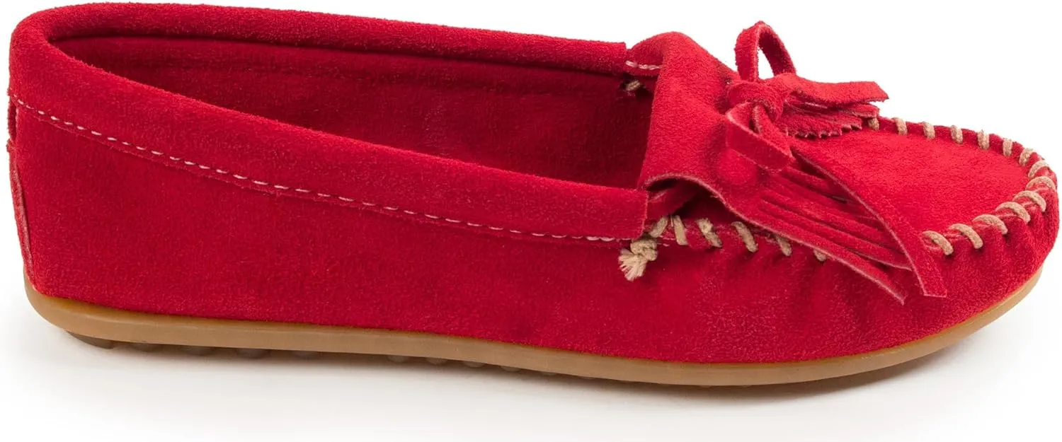 Minnetonka Women's Kilty Suede Hardsole Moccasin