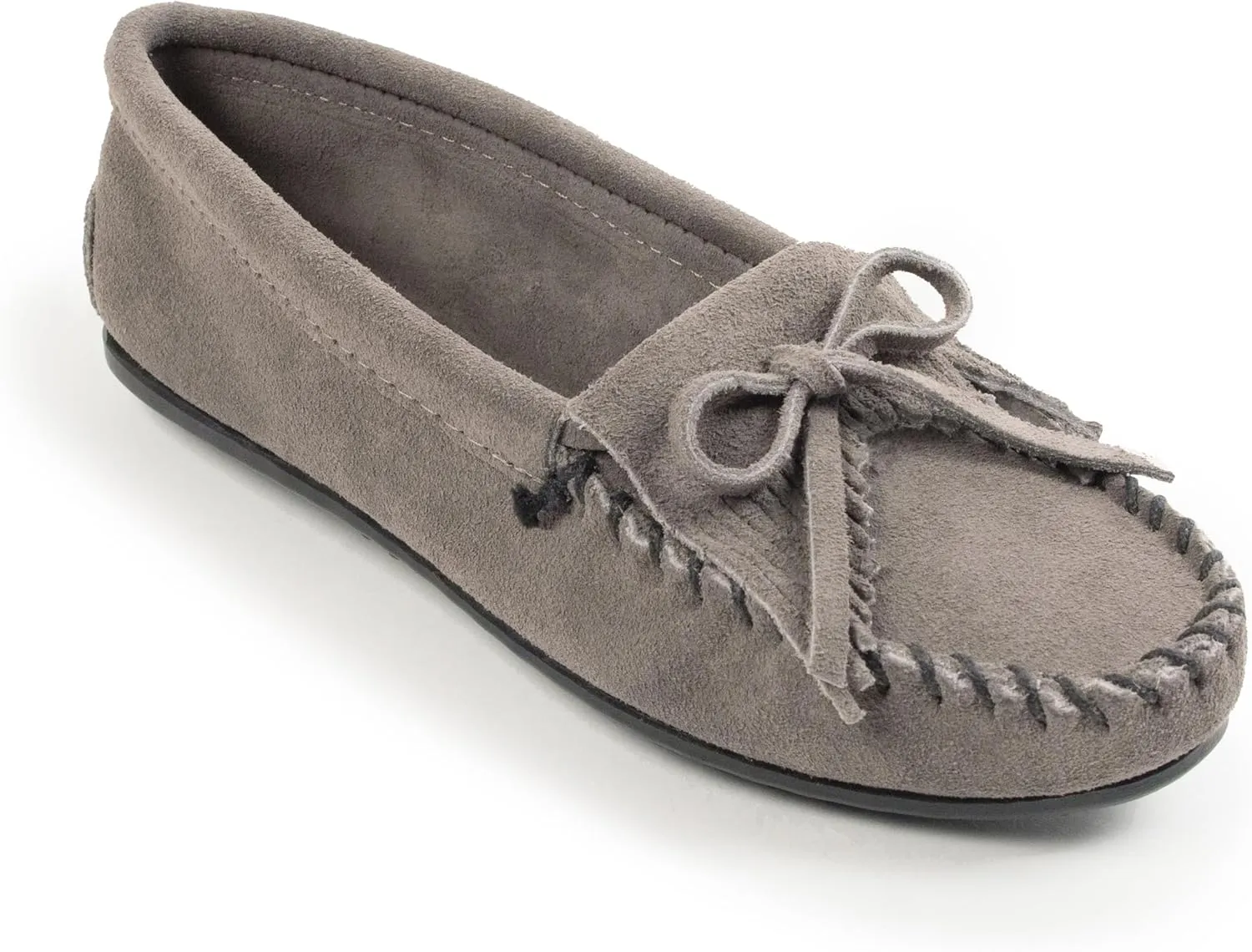 Minnetonka Women's Kilty Suede Hardsole Moccasin