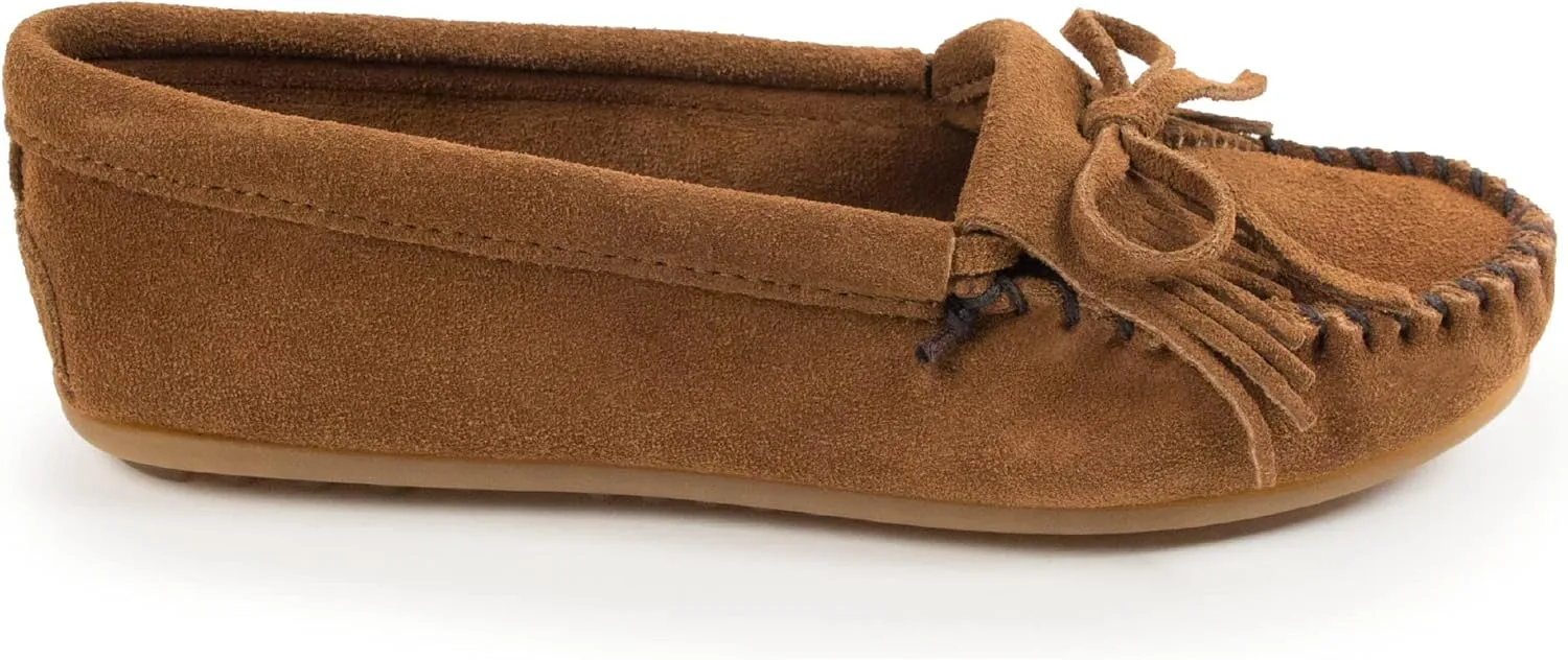 Minnetonka Women's Kilty Suede Hardsole Moccasin