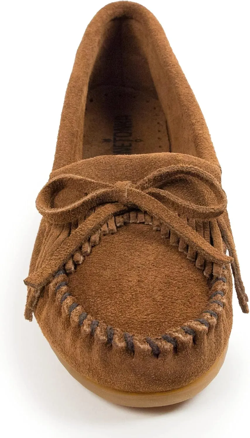 Minnetonka Women's Kilty Suede Hardsole Moccasin
