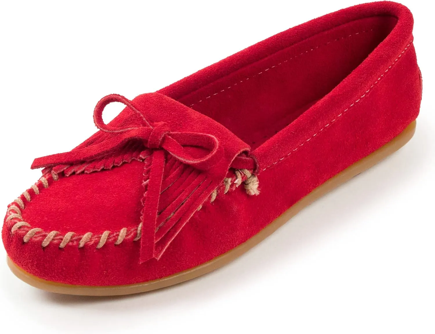 Minnetonka Women's Kilty Suede Hardsole Moccasin