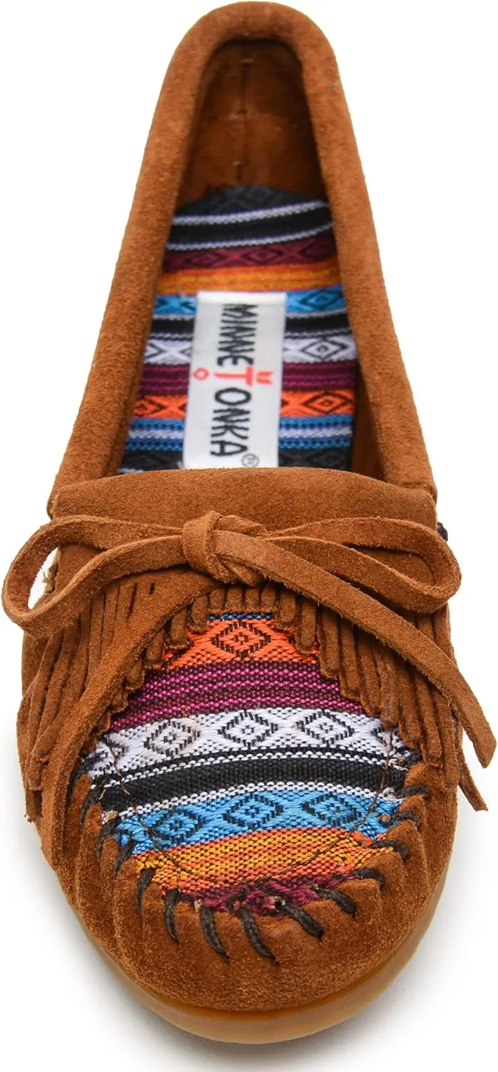 Minnetonka Women's Kilty Suede Hardsole Moccasin