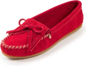 Minnetonka Women's Kilty Suede Hardsole Moccasin