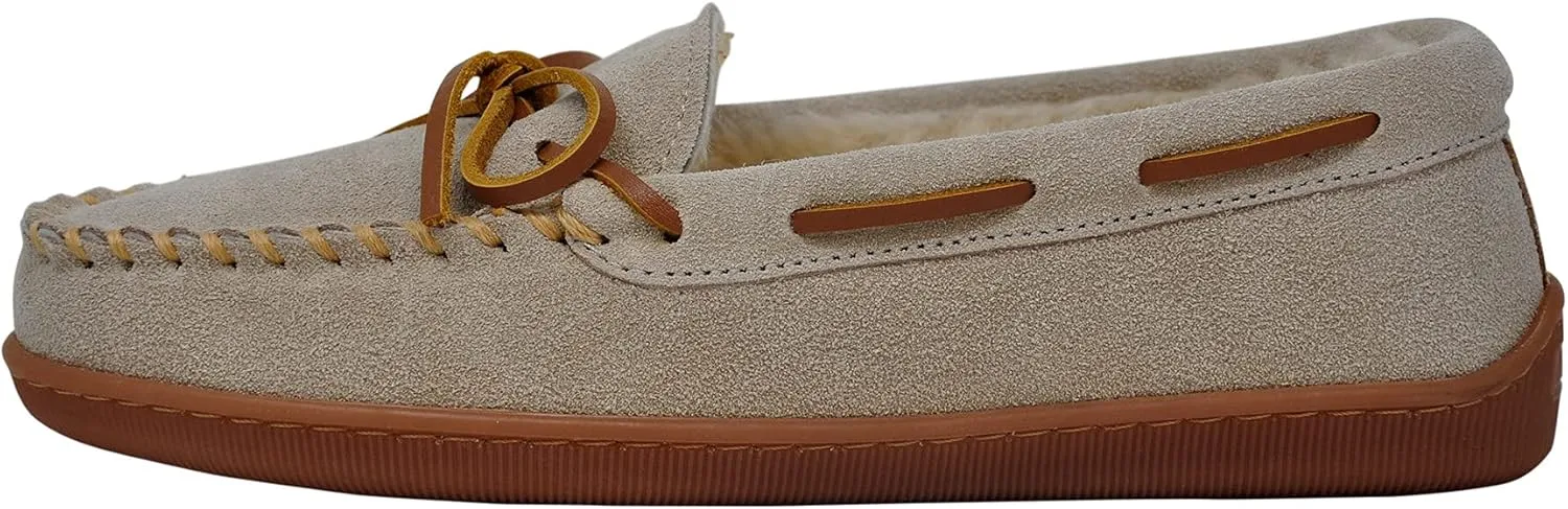Minnetonka Womens Pile Lined Hardsole Moccasin Slipper