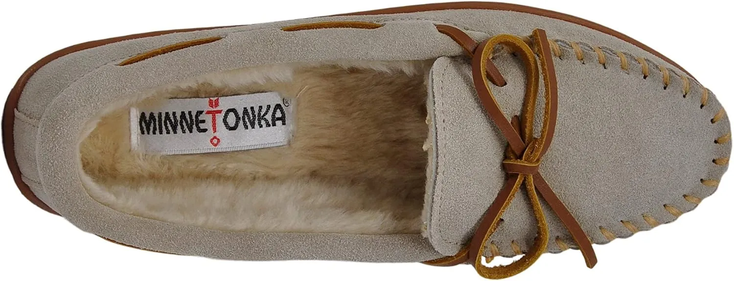 Minnetonka Womens Pile Lined Hardsole Moccasin Slipper