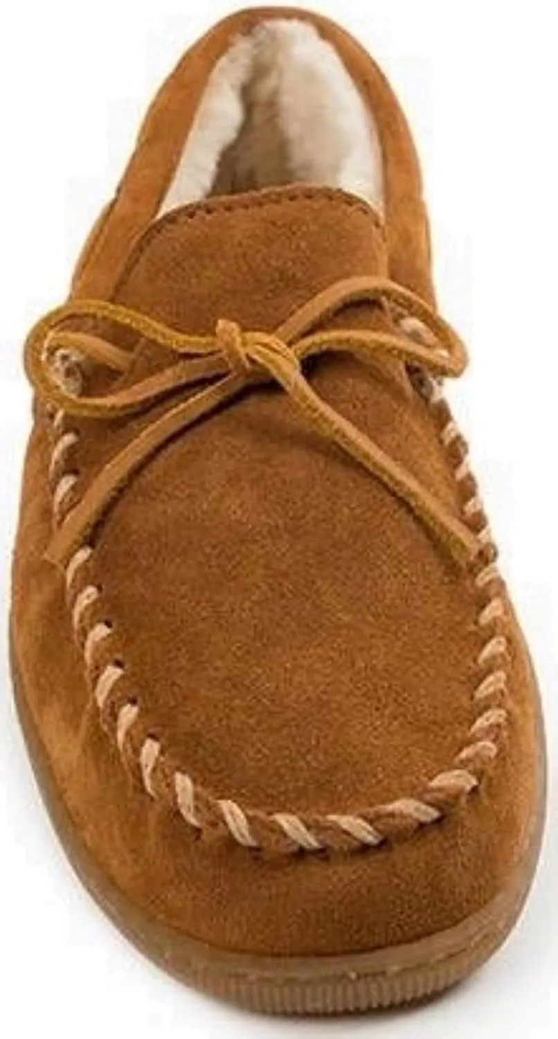 Minnetonka Womens Pile Lined Hardsole Moccasin Slipper