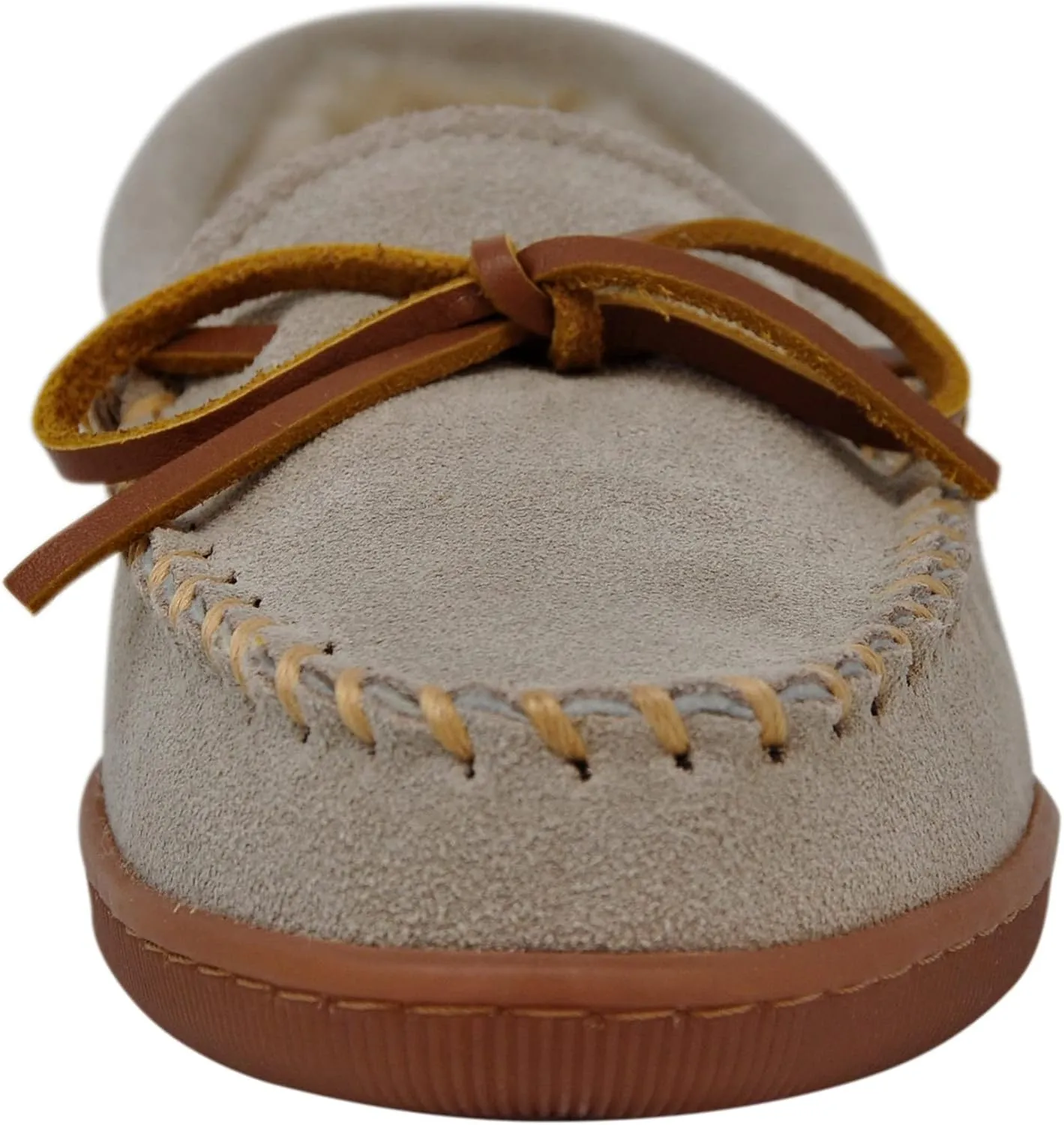 Minnetonka Womens Pile Lined Hardsole Moccasin Slipper