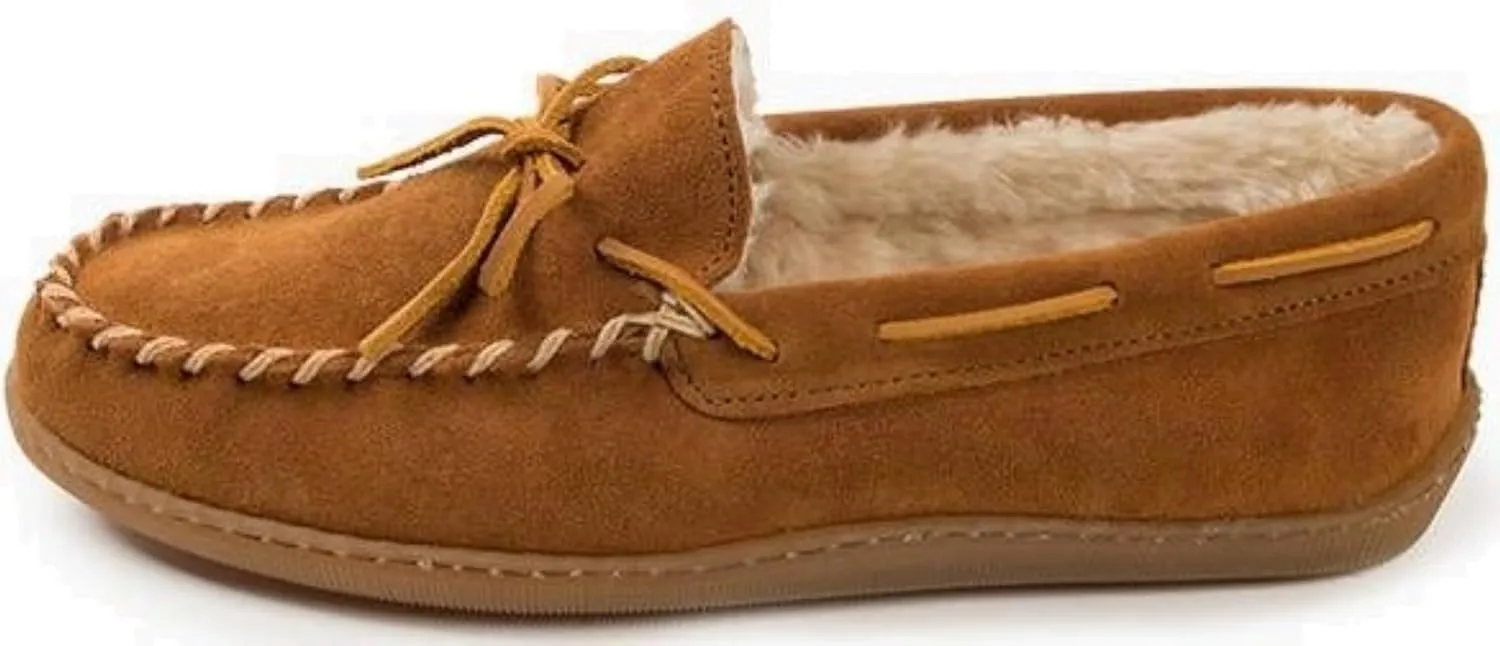 Minnetonka Womens Pile Lined Hardsole Moccasin Slipper