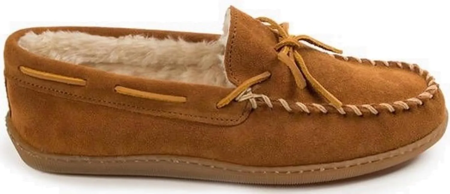 Minnetonka Womens Pile Lined Hardsole Moccasin Slipper