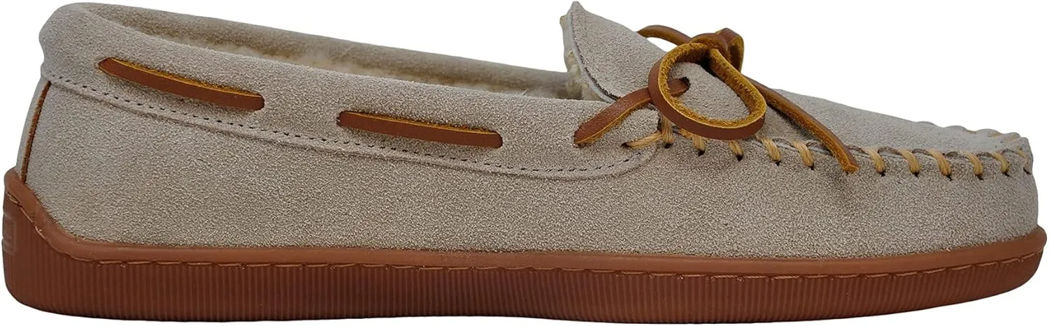 Minnetonka Womens Pile Lined Hardsole Moccasin Slipper