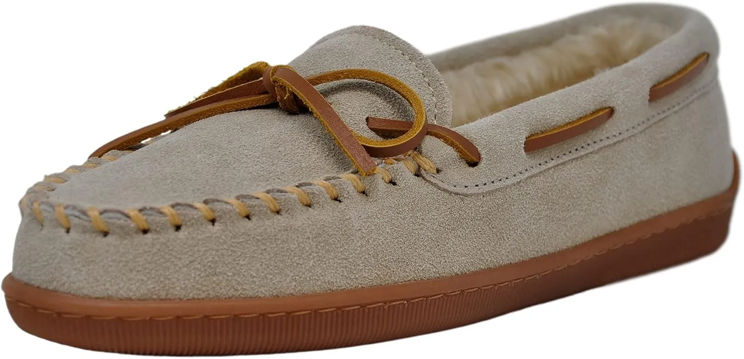 Minnetonka Womens Pile Lined Hardsole Moccasin Slipper