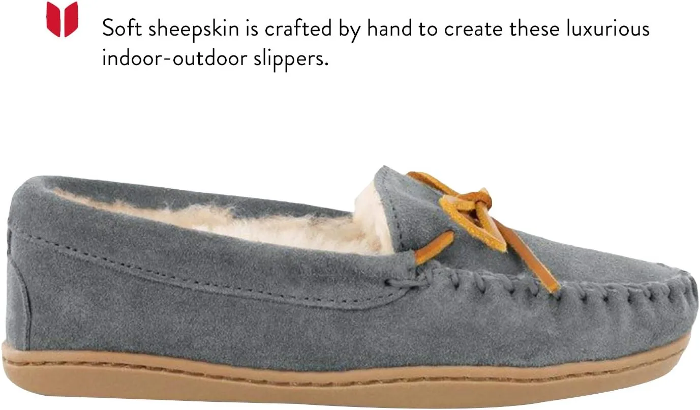 Minnetonka Womens Sheepskin Hardsole Moccasins