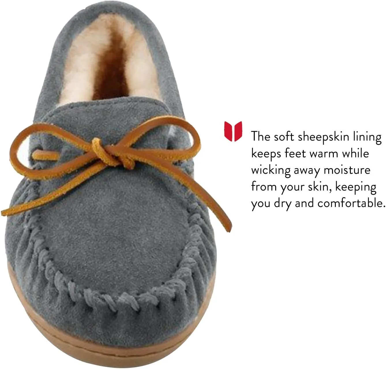 Minnetonka Womens Sheepskin Hardsole Moccasins