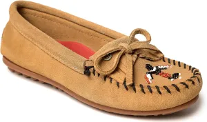 Minnetonka Women’s Thunderbird “Animikii” Hardsole – Moccasins for Women with a Classic Leather Moccasin Silhouette, Cushioned Footbed, and Beaded Moccasin Design