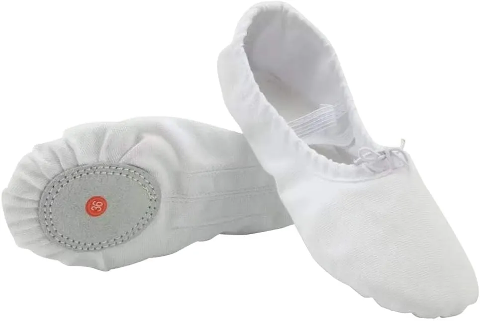 missfiona Women Canvas Ballet Slippers Dance Shoes Adult Practice Yoga Flat Belly Shoes