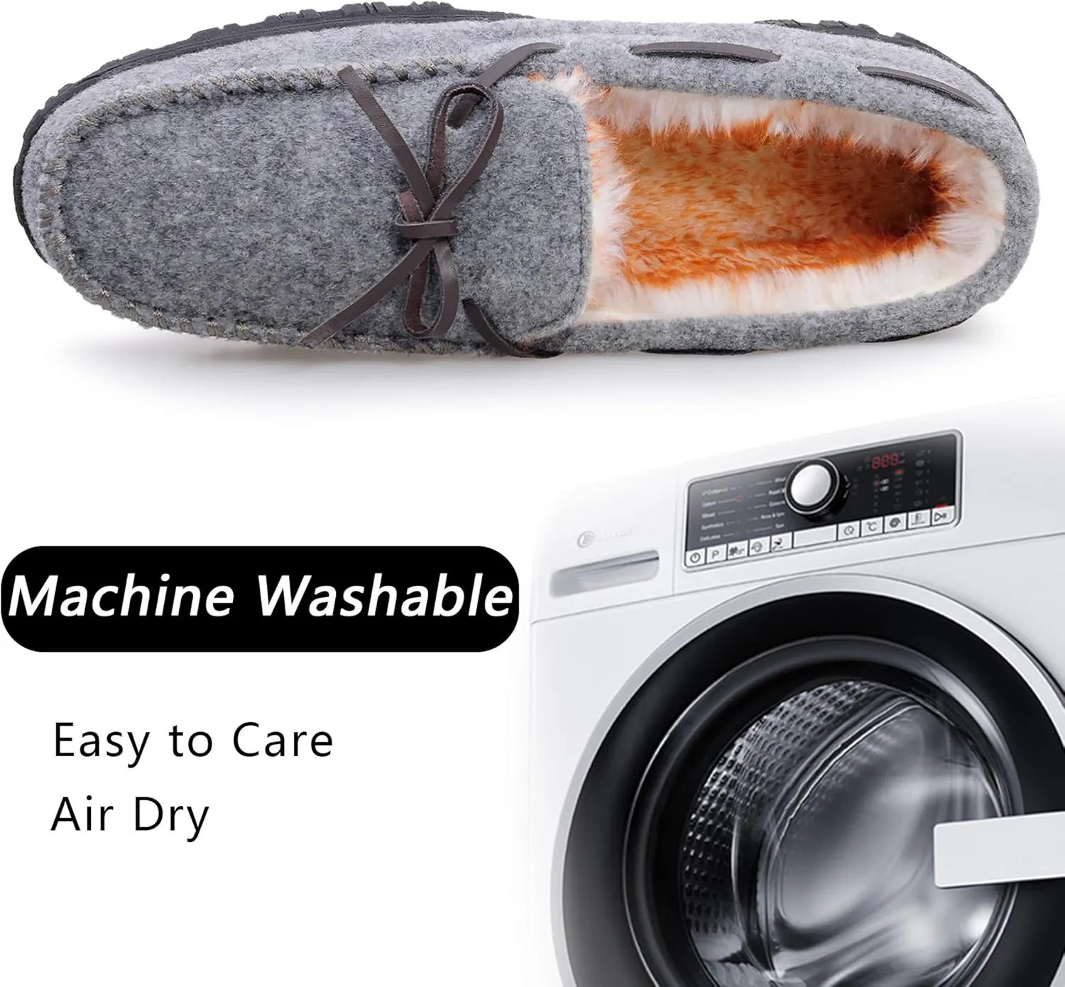 MIXIN Mens Slippers Indoor Outdoor Memory Foam House Shoes Anti-Slip Moccasins Slippers for Men