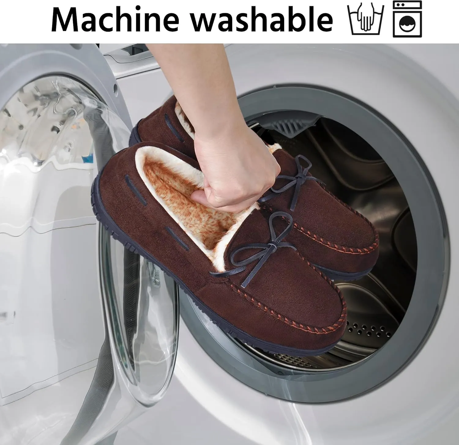 MIXIN Mens Slippers Indoor Outdoor Memory Foam House Shoes Anti-Slip Moccasins Slippers for Men