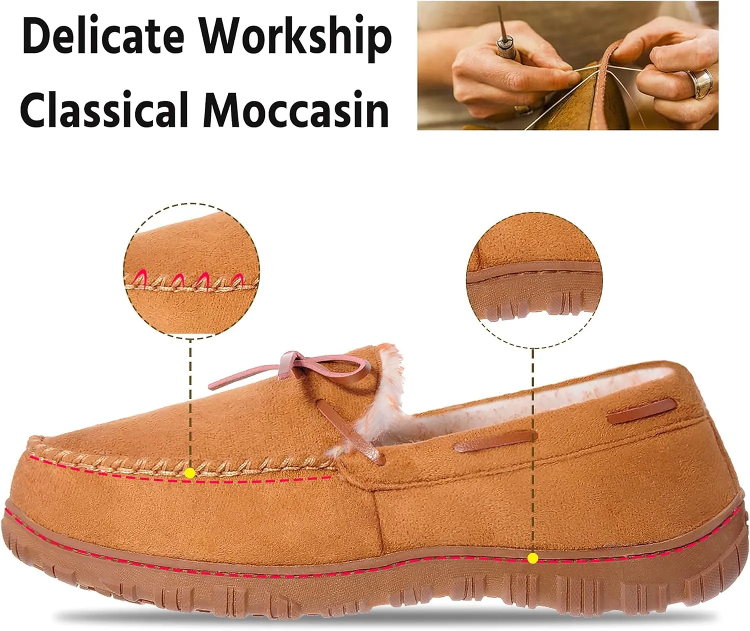 MIXIN Mens Slippers Indoor Outdoor Memory Foam House Shoes Anti-Slip Moccasins Slippers for Men