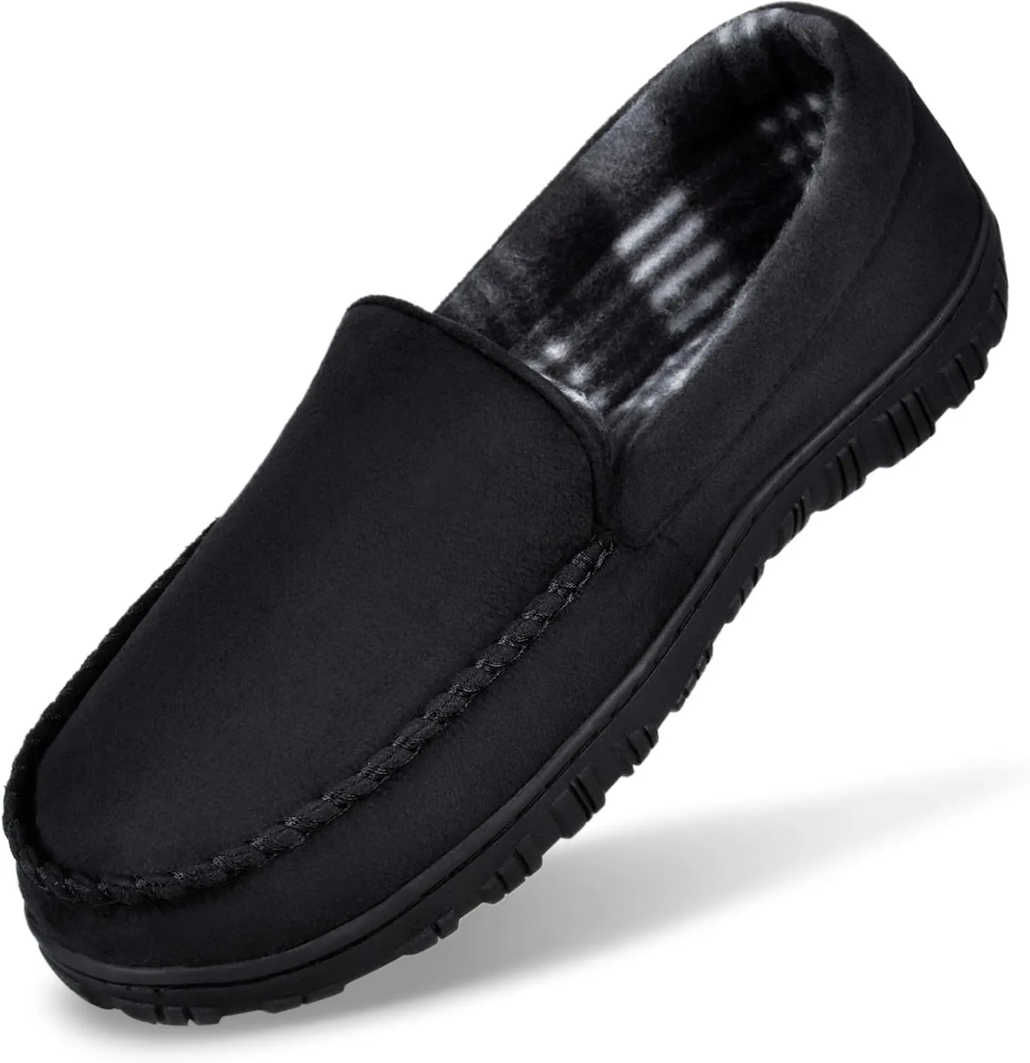 MIXIN Mens Slippers Moccasins Slippers for Men House Shoes with Warm and Cozy Memory Foam Hard Sole Men's Indoor Outdoor Slippers
