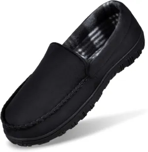 MIXIN Mens Slippers Moccasins Slippers for Men House Shoes with Warm and Cozy Memory Foam Hard Sole Men's Indoor Outdoor Slippers