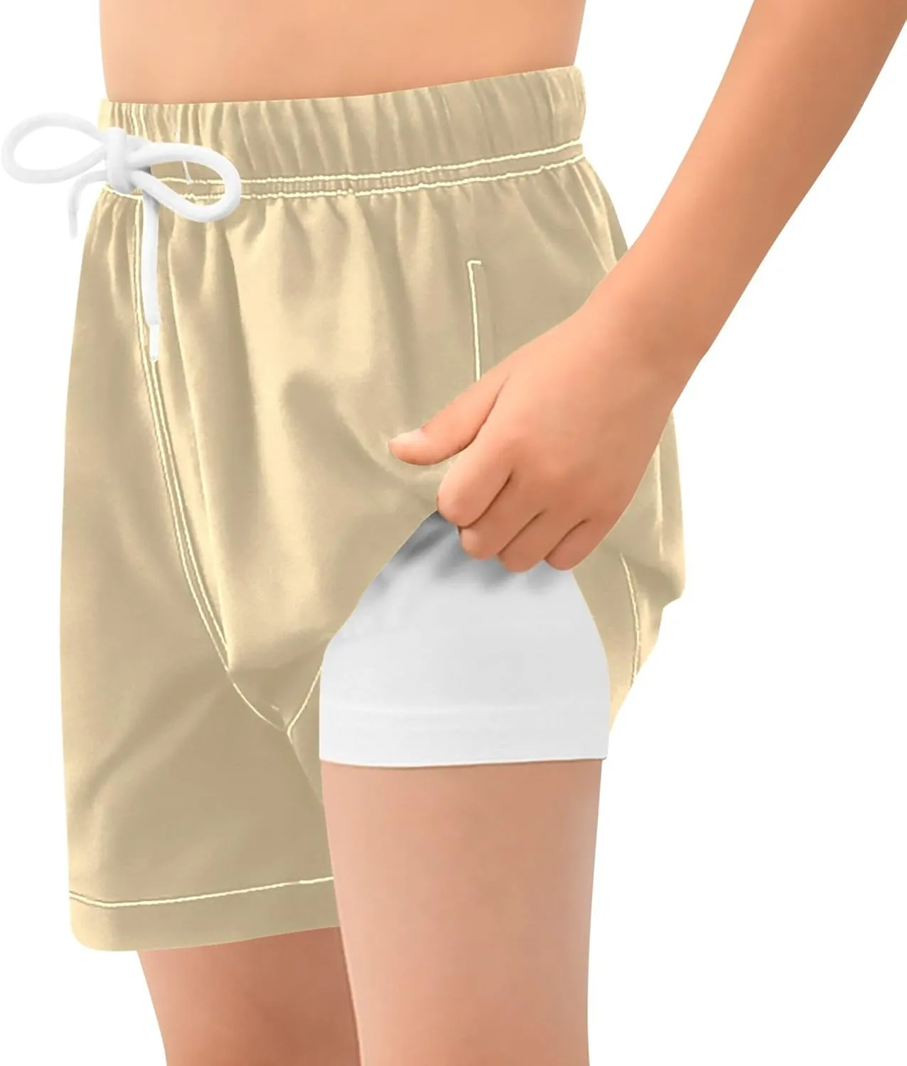 Moccasin Boys' Swim Trunks Compression Liner Quick-Drying Casual Shorts for Kids
