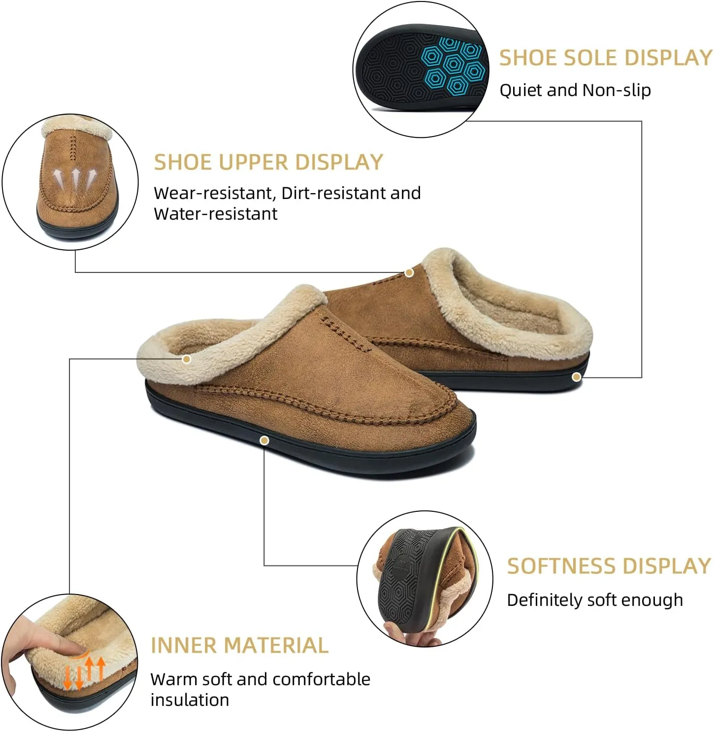 Moccasins for Men Memory Foam Slippers Men's House Shoes for Indoor Outdoor with Microsuede Fleece Fuzzy Lined
