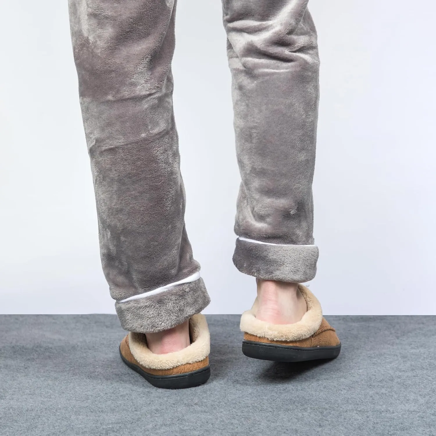 Moccasins for Men Memory Foam Slippers Men's House Shoes for Indoor Outdoor with Microsuede Fleece Fuzzy Lined