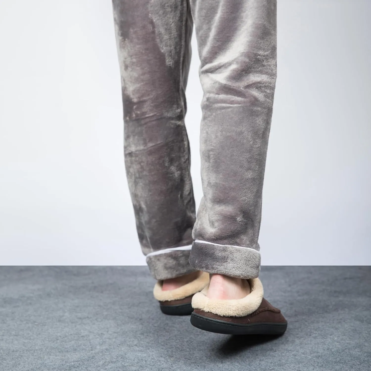 Moccasins for Men Memory Foam Slippers Men's House Shoes for Indoor Outdoor with Microsuede Fleece Fuzzy Lined