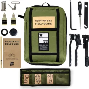 Mountain Bike Repair Kit Portable | Featuring 16 Essential Tools | MTB Chain Breaker, Refillable Lube, Degreaser, Hex, Torx Wrenches, Tape Measure & More