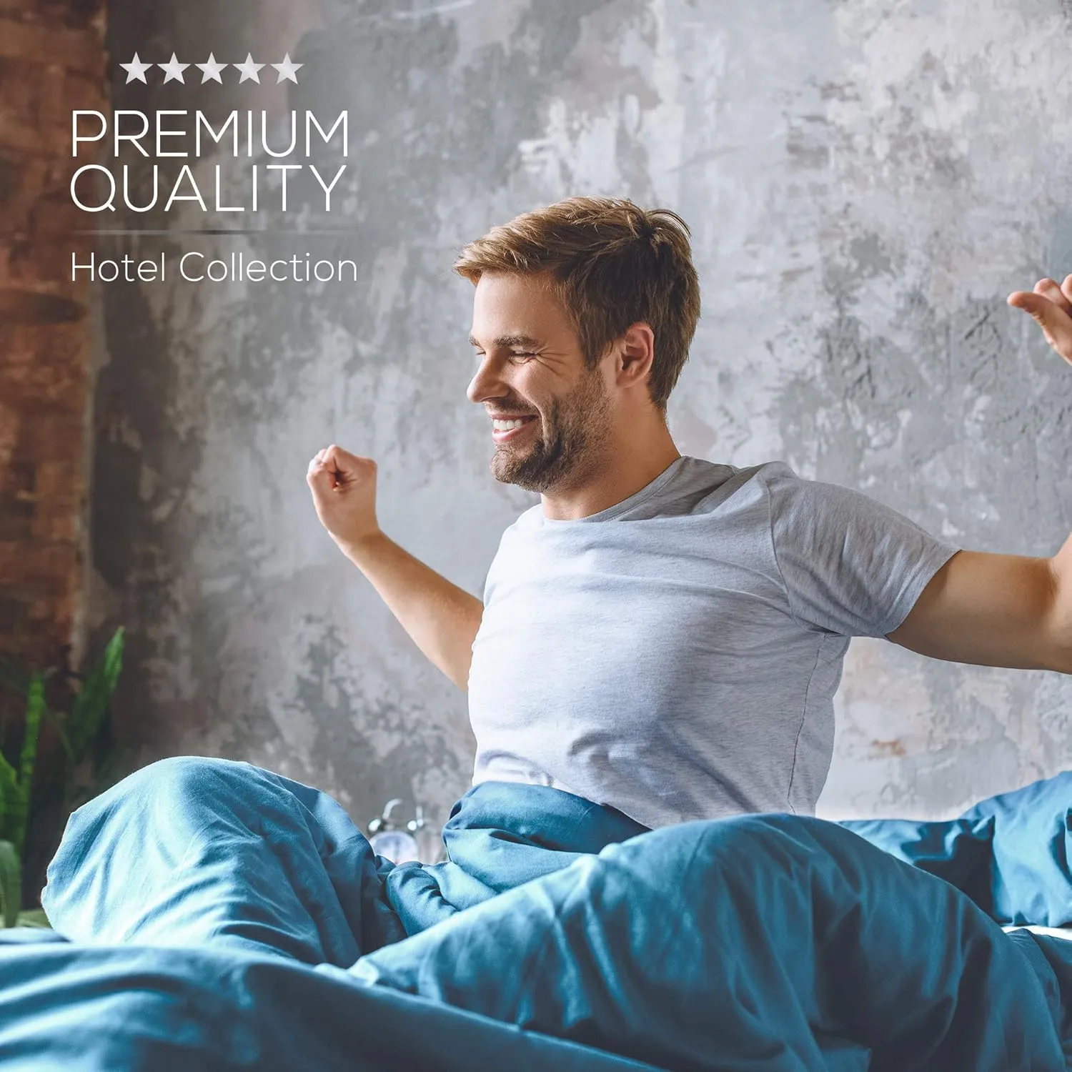 Mueller Ultratemp King Size Sheets Set, Super Soft 1800, 6 Piece, Deep Pocket up to 16" Cooling Sheets King Size, Transfers Heat, Breathes Better, Hypoallergenic, Wrinkle, Denim